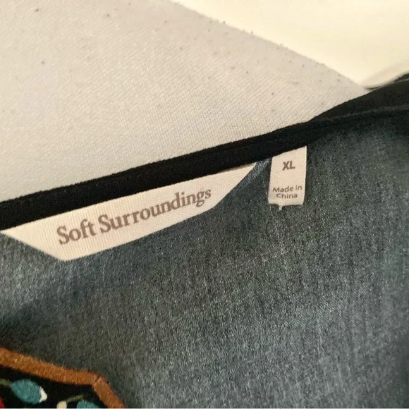 Soft Surroundings Elma 3/4 Sleeve Floral Paisley Top Size XL Bohemian Casual - Picture 12 of 13